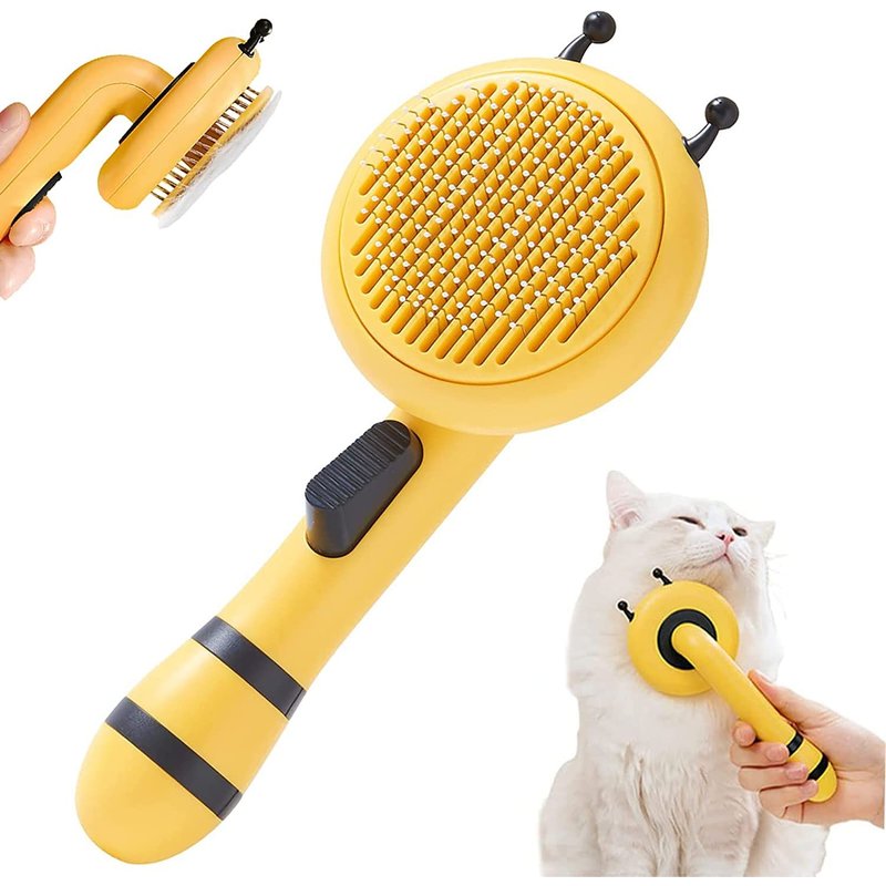 Brosse Pour Chien De Qualité Supérieure Pour Animaux De Compagnie, Brosse Pour Poils Longs Et Poils Courts, Nettoyez Les Poils D'animaux De La Brosse Avec Un Bouton