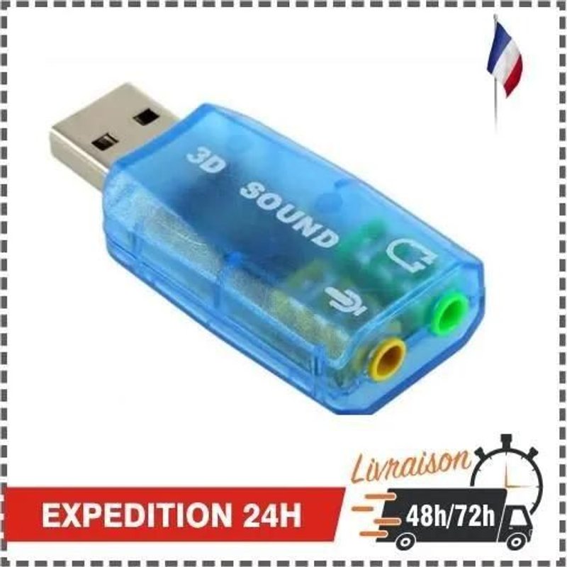 Adaptateur Carte son 5.1 USB audio Micro/Casque 3D