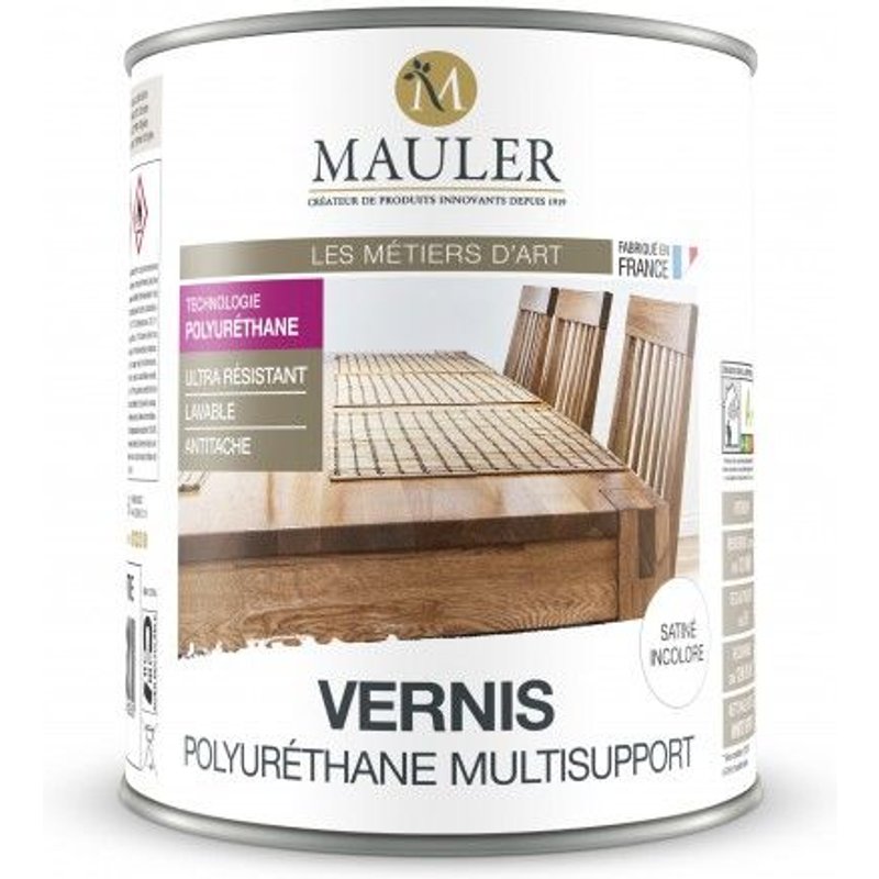 Vernis polyuréthane mat incolore 1L Mauler