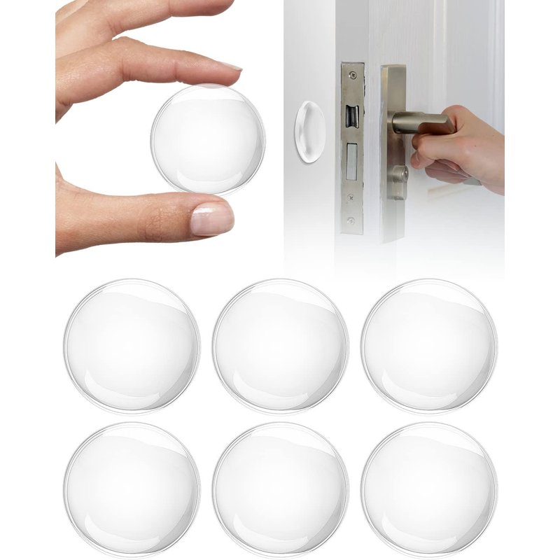 Butées de porte lot de 6 pièces en silicone transparent