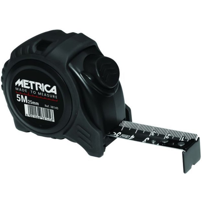 Mètre ruban autobloquant All Black METRICA 25mm x 5m - 38145D