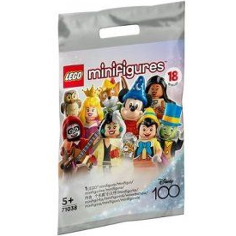 LEGO 71038 - 1 sachet mystere Minigures edition limitee Disney 100 - Personnages collection - Set Figurine surprise et carte