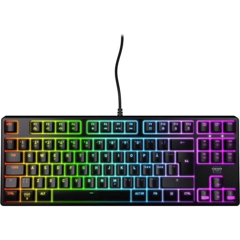 CHERRY XTRFY K4V2 - Clavier - RGB - 80% - TKL - backlit - USB - QWERTZ - Allemand - commutateur : CHERRY MX2A Red - noir