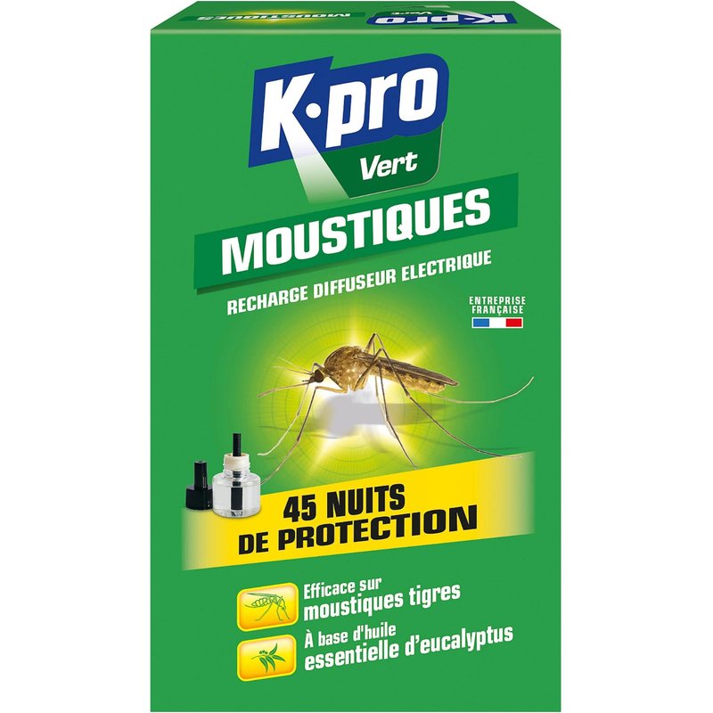 Recharge liquide pour diffuseur électrique anti moustiques K.PRO VERT