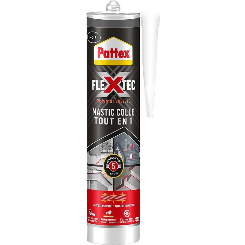 Mastic colle Pattex Flextec noir 389g