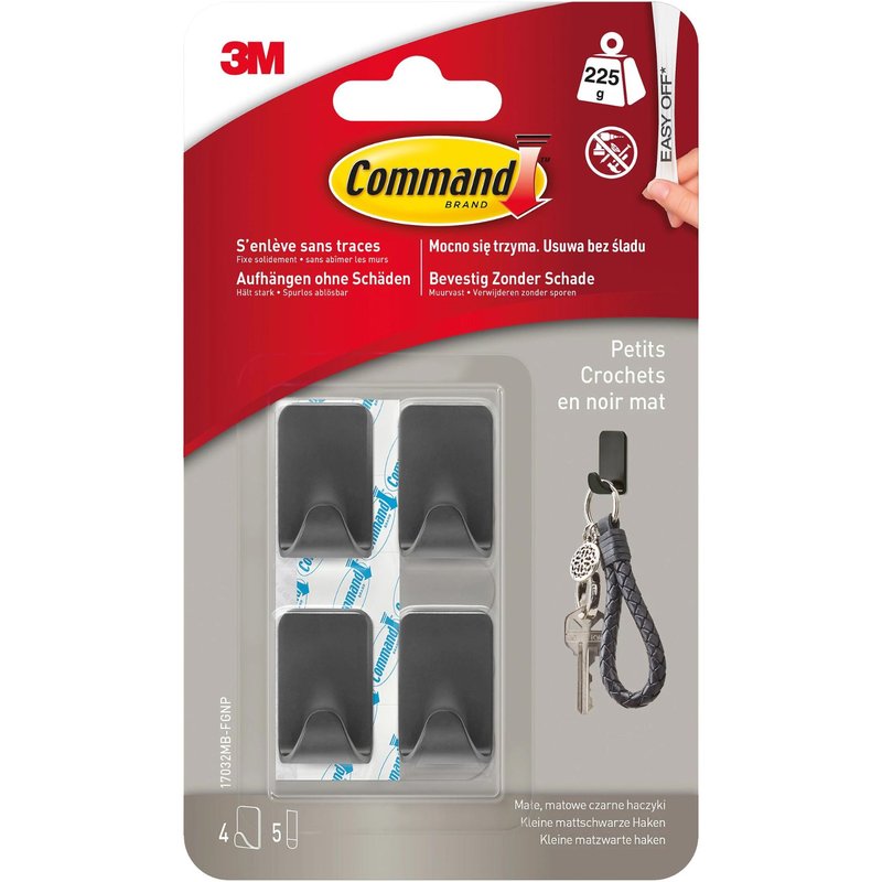 Crochet métal noir petit modèle Command