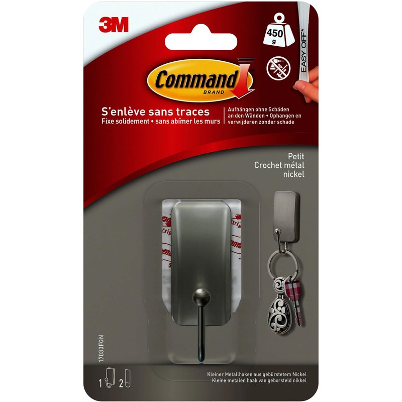 Crochet métal nickelé petit modèle Command