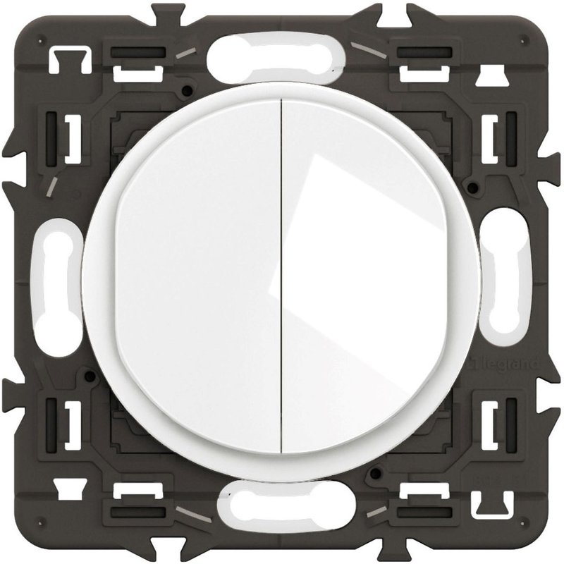 Double poussoir Legrand Céliane 6A blanc