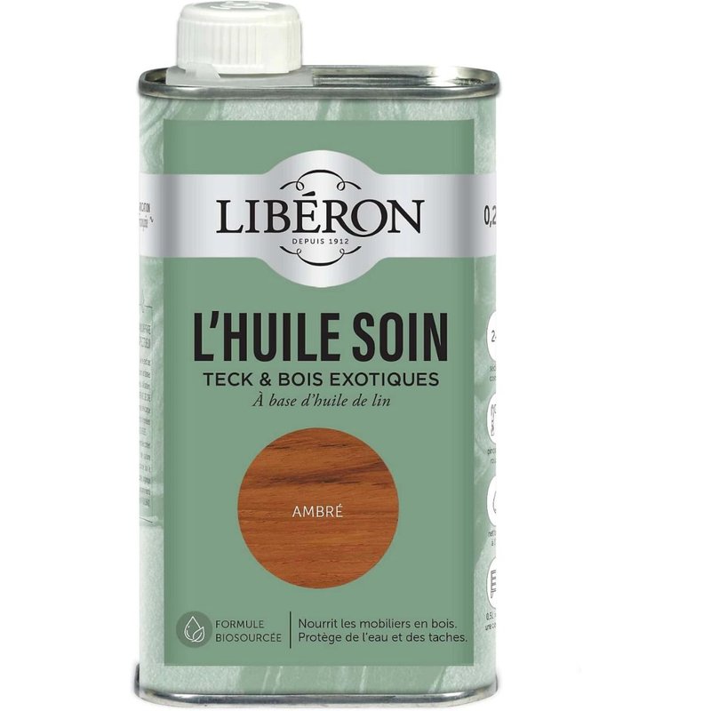 Huile de soin teck & bois exotiques Libéron ambré 250ml