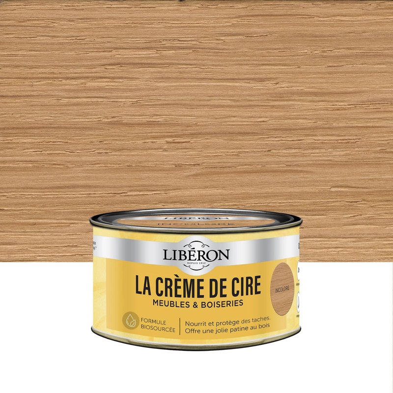 Crème de cire meubles et boiseries pâte Libéron incolore 250ml