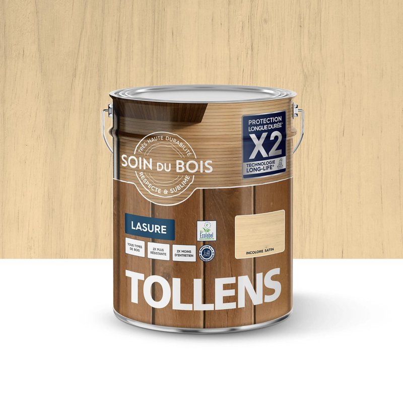 Lasure extérieure Soin du bois Tollens incolore satin 5L