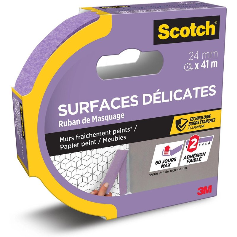 Ruban de Masquage premium pour Surfaces Délicates Scotch® 2080 Violet 24 mm x 41 m
