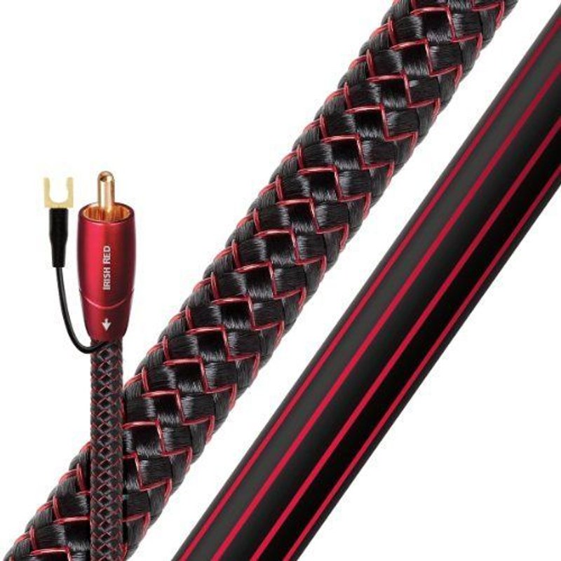 AudioQuest Irish Red - Câble de subwoofer - RCA mâle pour RCA mâle - 3 m - coaxial - noir/rouge