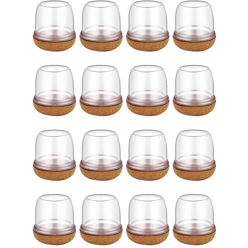 Protective Caps For Chair Legs, Pack Of 16, Round Silicone Chair Leg Caps With Felt Pads, Tables And Chairs(14-19mm)