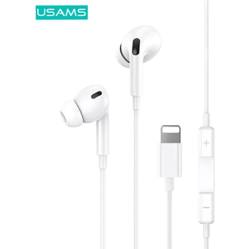 Kit Piéton Usams Compatible Stéréo Blanc Prise Ligthning