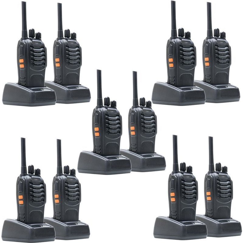 Kit De 10 Stations Radio Portables Pni Pmr R40 Pro Batteries Chargeurs Et Écouteurs Inclus