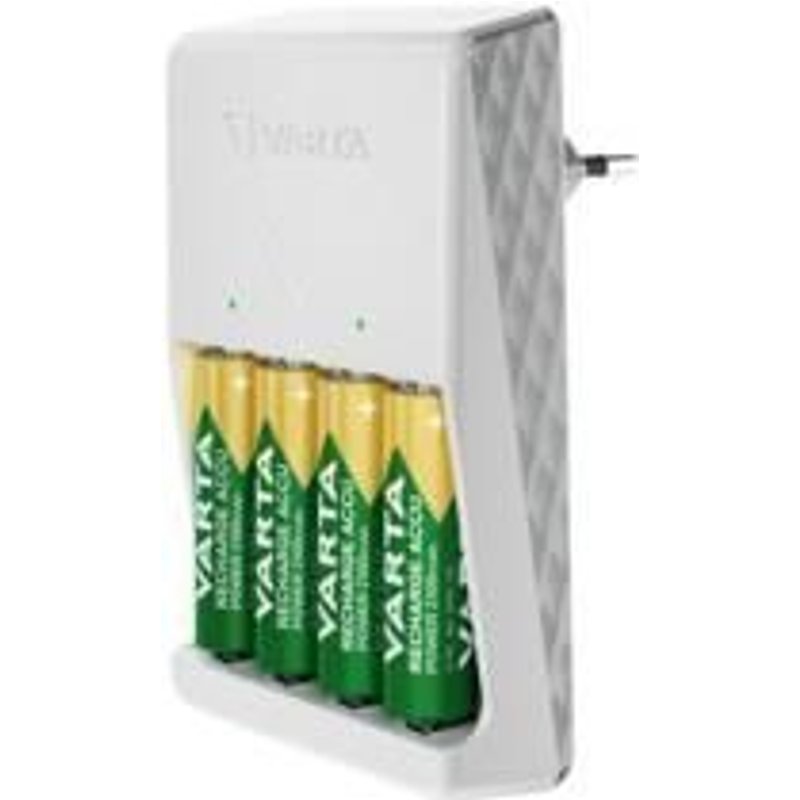 Varta Easy Charger - 4,5 h chargeur de batteries - (pour 2/4xAA/AAA) + batterie 4 x type AA - NiMH - 2100 mAh (Europlug)