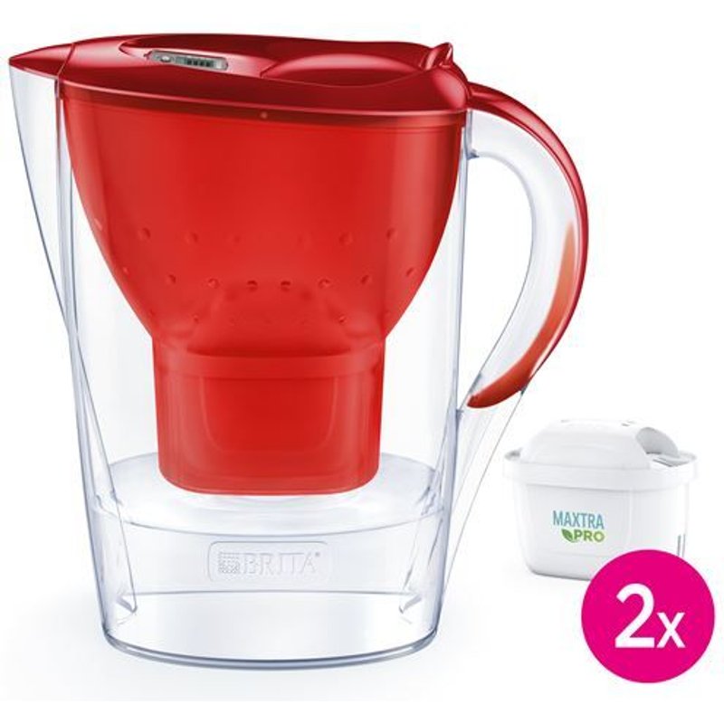 Bouteille et carafe filtrante Brita Marella rouge 2 mois (inclus 2 cartouches filtrantes MAXTRA PRO All-in-1)