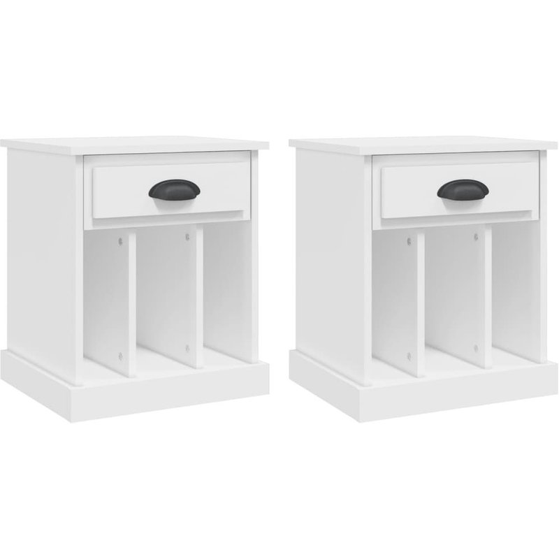 Vidaxl Tables De Chevet 2 Pcs Blanc 43x36x50 Cm