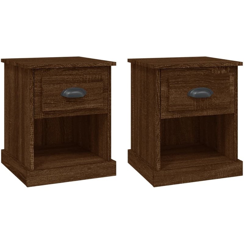 Vidaxl Tables De Chevet 2pcs ChĂȘne Marron 39x39x47,5cm Bois IngĂ©nierie