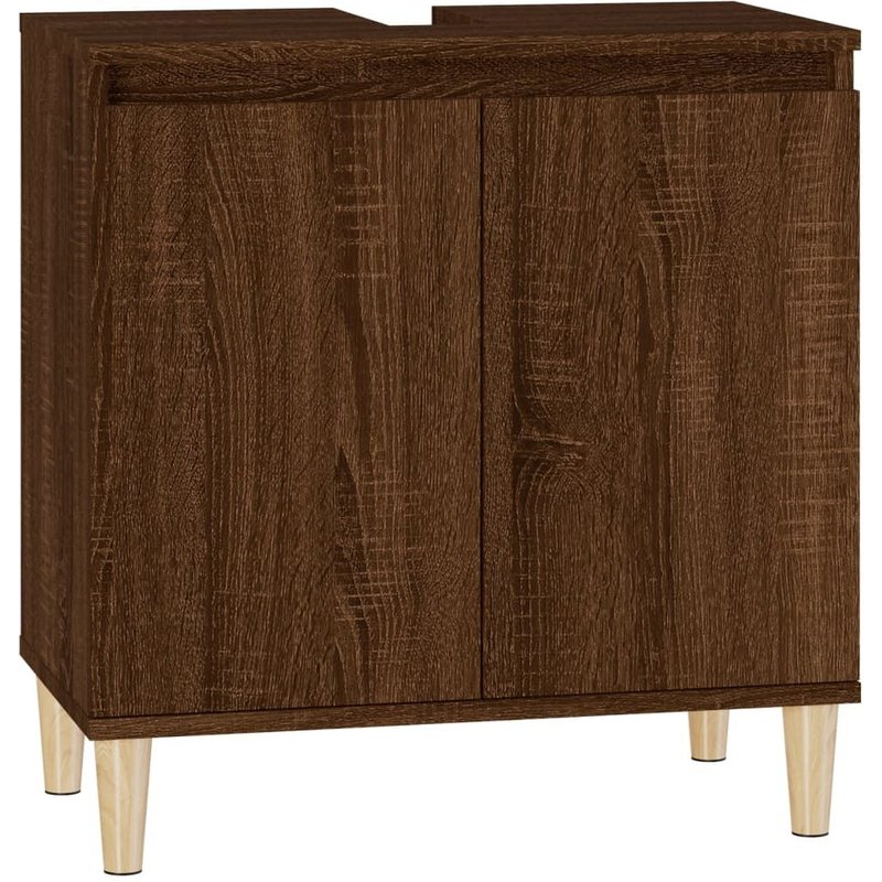 Vidaxl Meuble D'évier Chêne Marron 58x33x60 Cm Bois D'ingénierie
