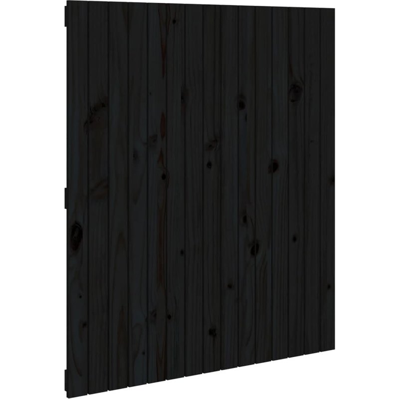 Vidaxl TĂȘte De Lit Murale Noir 95,5x3x110 Cm Bois Massif De Pin