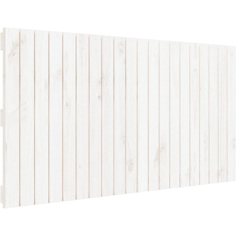 Vidaxl TĂȘte De Lit Murale Blanc 127,5x3x60 Cm Bois Massif De Pin