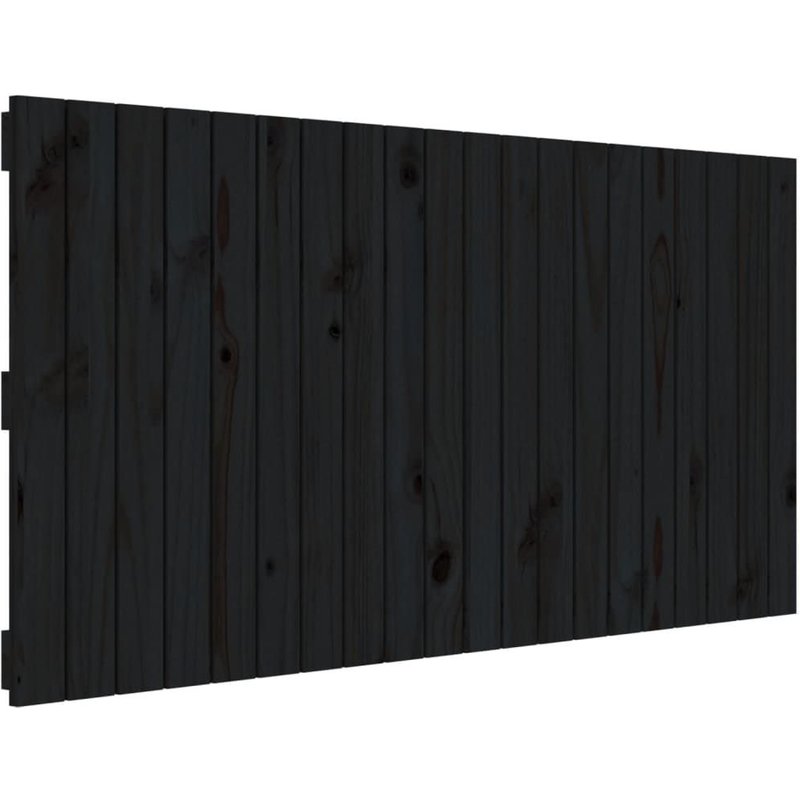 Vidaxl TĂȘte De Lit Murale Noir 127,5x3x60 Cm Bois Massif De Pin