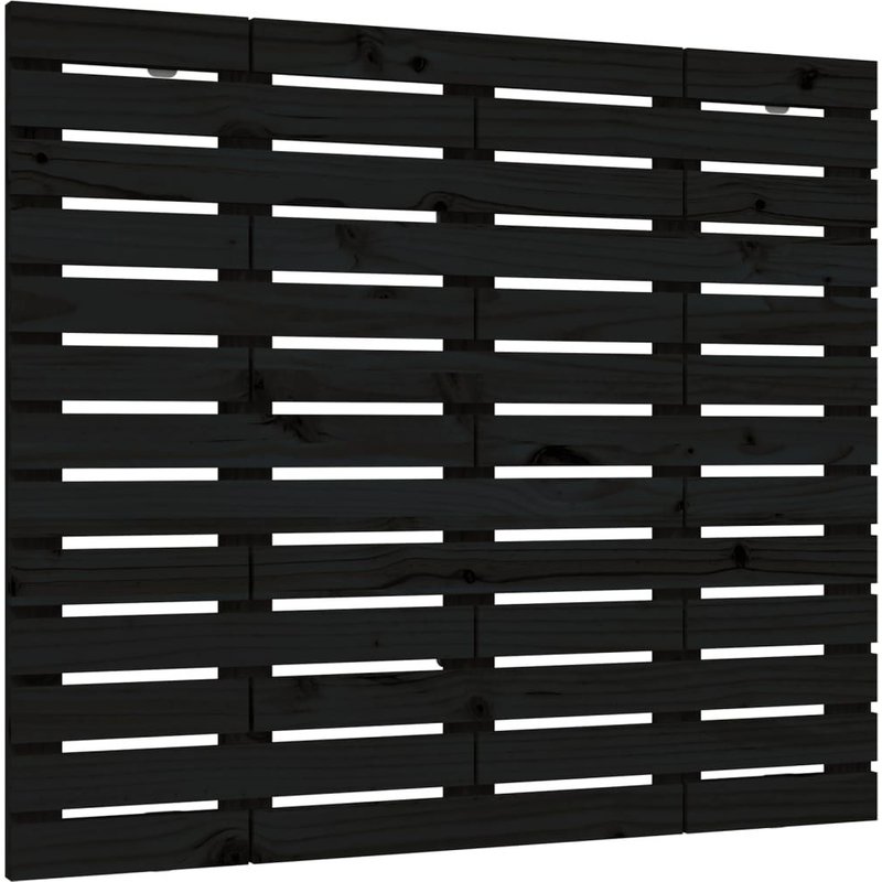 Vidaxl TĂȘte De Lit Murale Noir 146x3x91,5 Cm Bois Massif De Pin