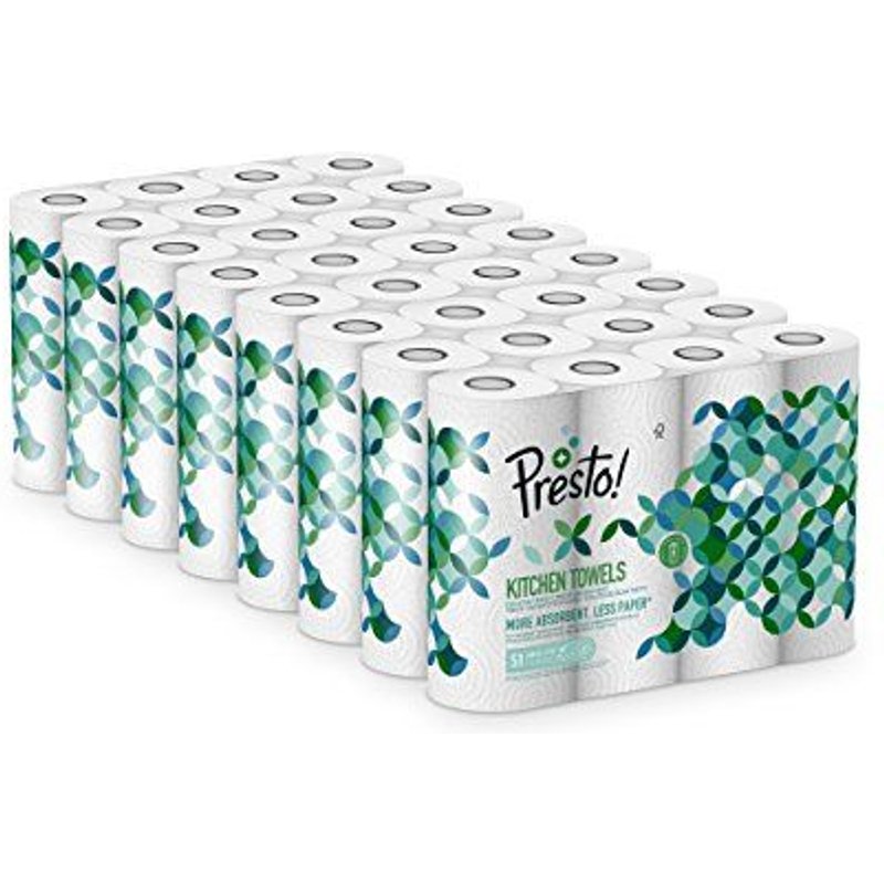 Marque - Presto! Rouleaux d'essuie-tout TAD - Lot de 32 (32 x 51 feuilles double épaisseur)