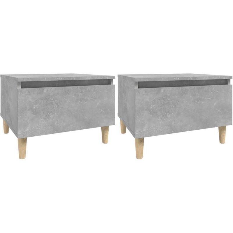 Vidaxl Tables D'appoint 2 Pcs Gris Béton 50x46x35 Cm Bois D'ingénierie