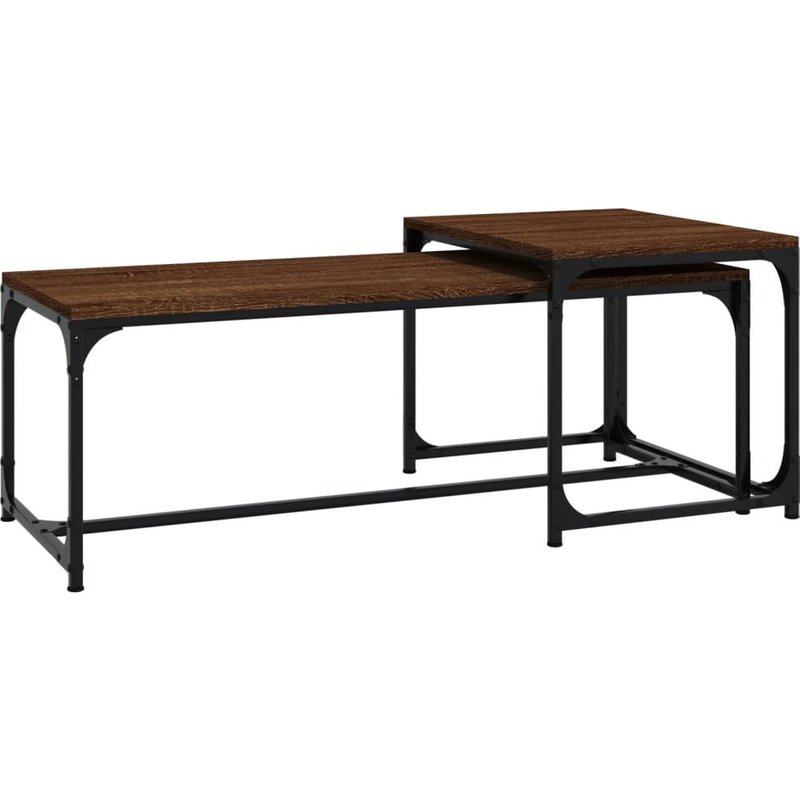 Vidaxl Tables Basses 2 Pcs ChĂȘne Marron Bois D'ingĂ©nierie