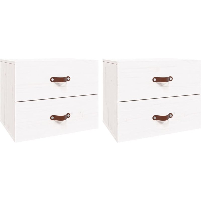Vidaxl Tables De Chevet Murales 2 Pcs Blanc 50x36x40 Cm