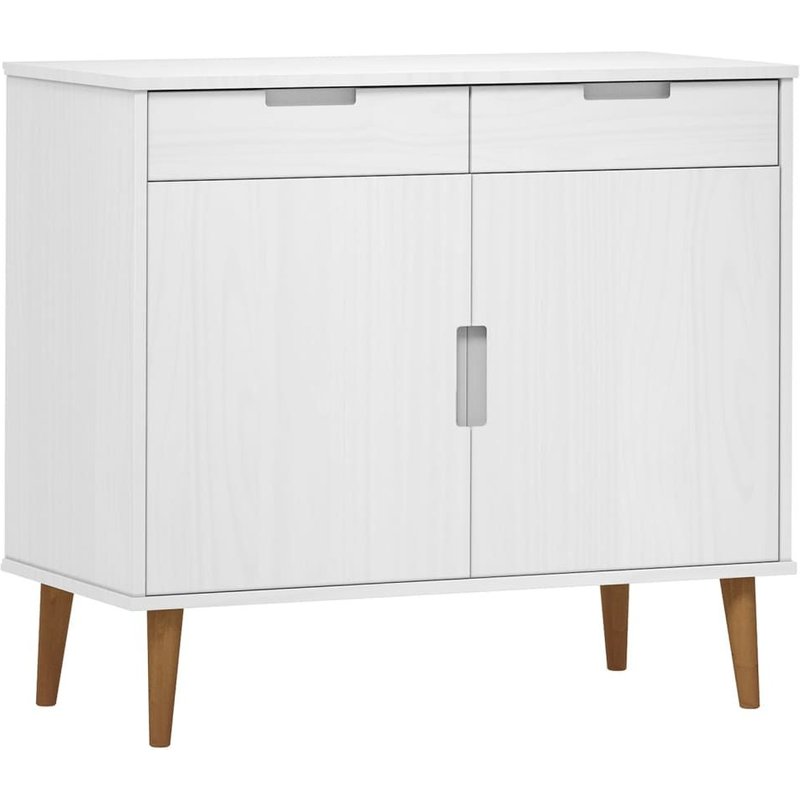 Vidaxl Buffet Blanc 90x40x80 Cm Bois Massif De Pin