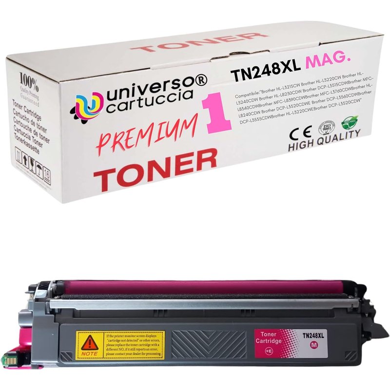Toner TN248 TN248XL Compatible avec Brother TN-248 TN248CMYK pour Brother MFC-L3760CDW LC3740CDW DCP-L3560CDW L3520CDWE L3520CDW HL-LC3215CW LC3220CW (Magenta)