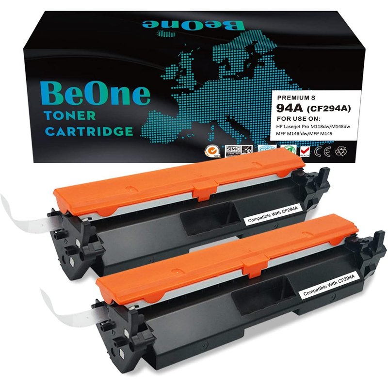 2X 94A CF294A 94X CF294X Cartouches de Toner Compatibles pour Laserjet Pro M118dw M148dw M148fdw M149fdw (2 Noir)