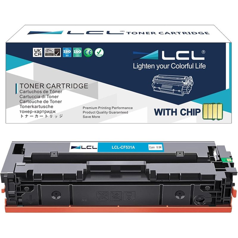 Cartouche de Toner Remanufacturée 205A CF531A 900 Pages (1Pack Cyan) Remplacement pour HP Color Laserjet Pro M154 M154NW MFP M180 M180n M180nw MFP M181 M181 Printer M180fw M154a M181FW