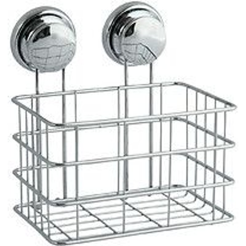 MSV Etag?re Panier de douche ? ventouses Acier Chrom?