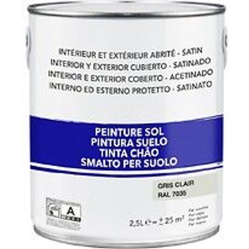 Peinture sol ext?rieur / int?rieur gris clair satin? 2.5 l