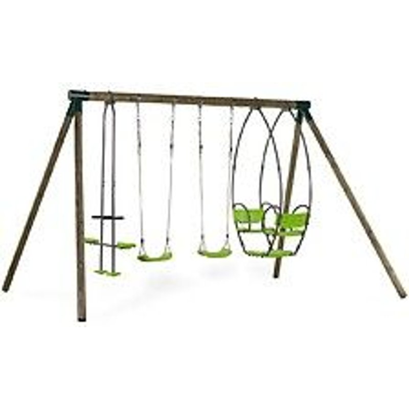 Portique bois Nelio - Avec 2 balan?oires , 1 vis-?-vis et 1 nacelle.