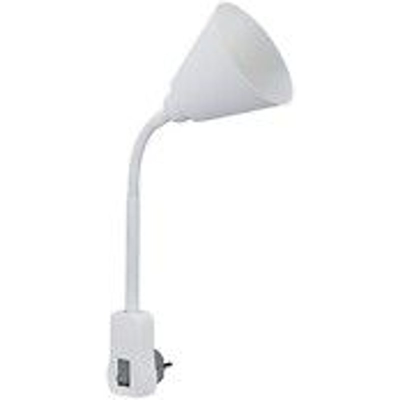 Spot sur prise Junus avec bras flexible - E14 - 20W - Blanc