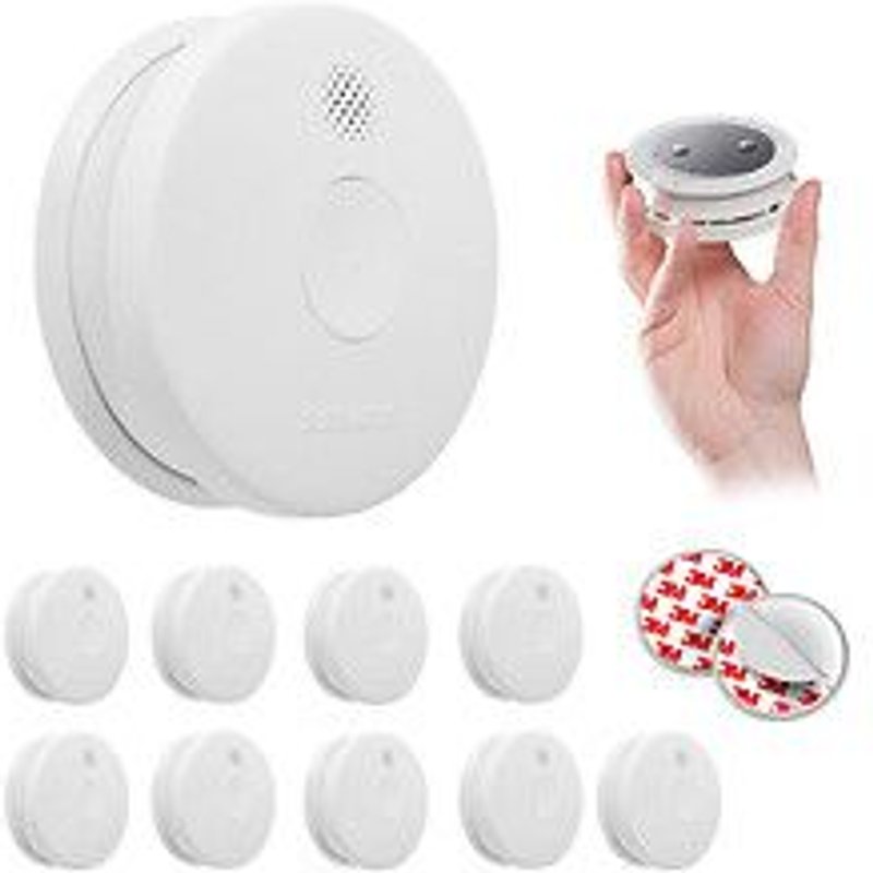 Lot de 10 détecteurs de fumée NF Autonomie 5 ans Garantie 3 ans - 5TC1292-6 + supports aimantés-SIEMENS