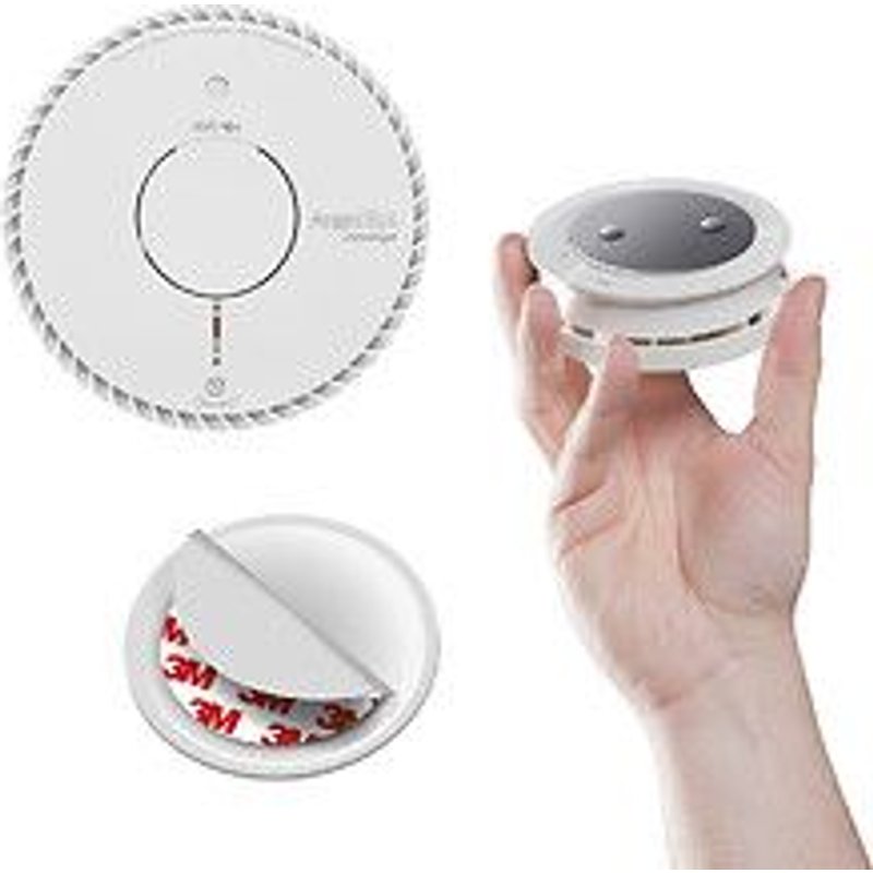 Lot de 4 détecteurs de fumée NF autonomie et garantie 10 ans + 4 supports aimantés-ANGELEYE