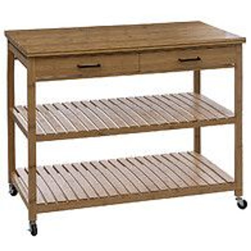 Desserte ĂŽlot de cuisine 4 niveaux en Bambou L 108 cm