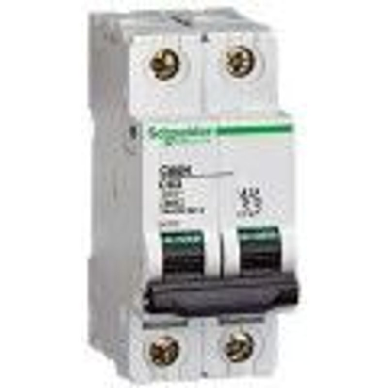 Schneider electric disjoncteur modulaire multi 9 - c60n - 2 pĂ´les - 2 a - courbe c