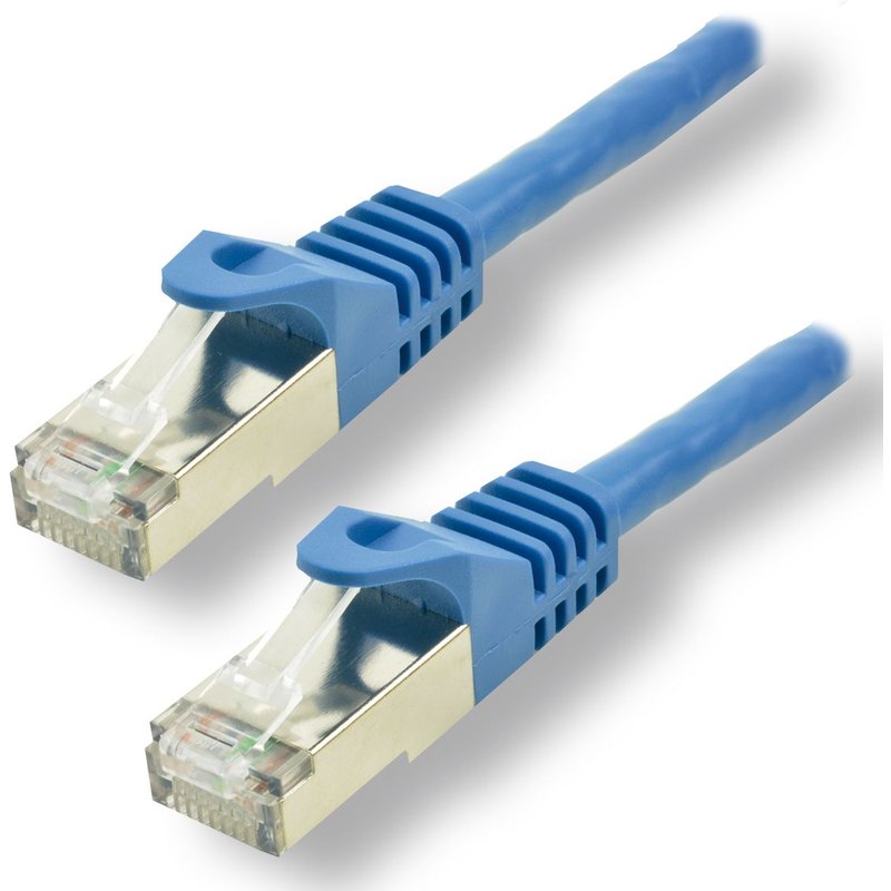 MCL - Cordon de raccordement - RJ-45 (M) pour RJ-45 (M) - 1 m - 6.2 mm - SFTP - CAT 7 - sans halogène, sans crochet, moulé - bleu