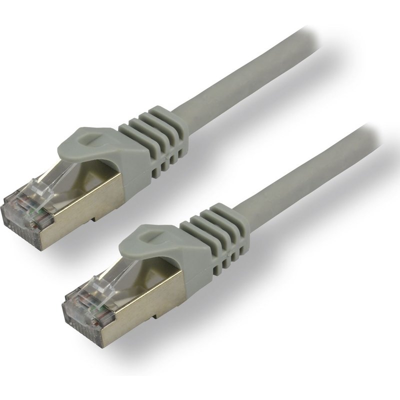 MCL - Cordon de raccordement - RJ-45 (M) pour RJ-45 (M) - 20 m - 6.2 mm - SFTP - CAT 7 - sans halogène, moulé, sans crochet - gris
