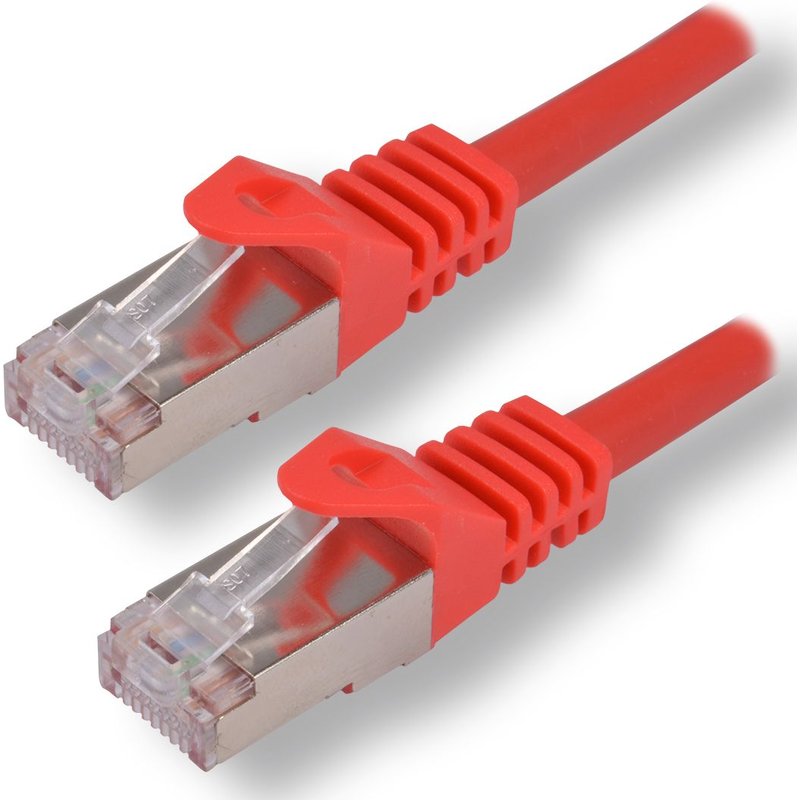 MCL - Cordon de raccordement - RJ-45 (M) pour RJ-45 (M) - 2 m - 6.2 mm - SFTP - CAT 7 - sans halogène, moulé, sans crochet - rouge
