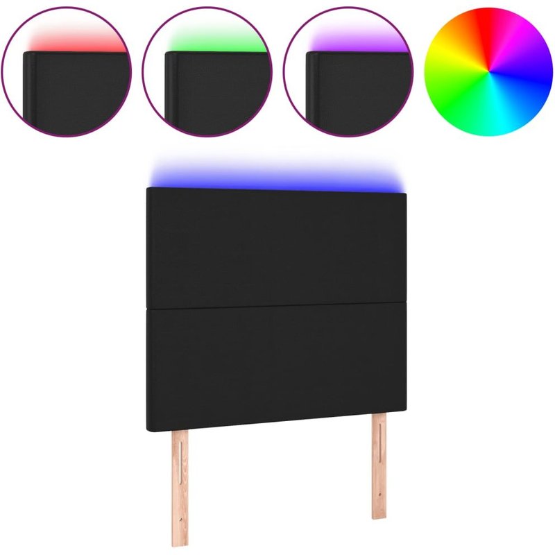 Vidaxl TĂȘte De Lit Ă Led Noir 90x5x118/128 Cm Similicuir