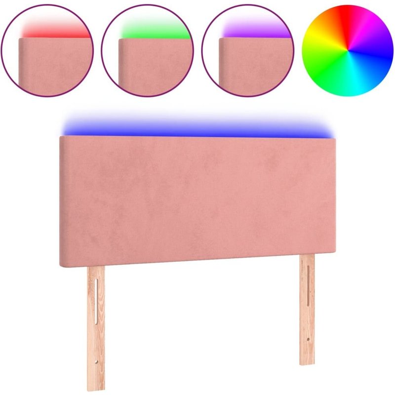 Vidaxl TĂȘte De Lit Ă Led Rose 90x5x78/88 Cm Velours